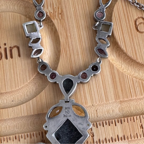Rare Nicky Butler Elegant Multi-Color Gemstone Necklace Sterling Silver Silver - Picture 13 of 15